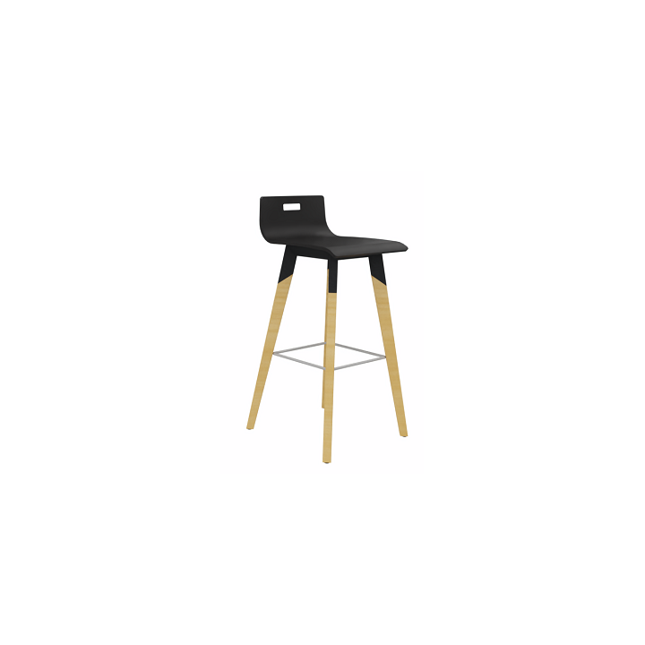 vue de 3/4  face droite du tabouret EVASION noir
