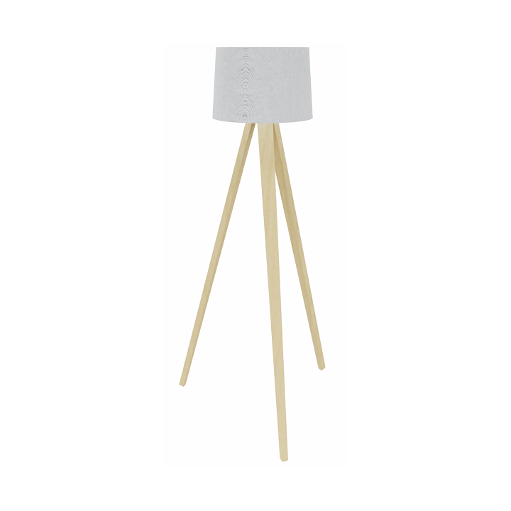 vue de profil du lampadaire CL05 avec abat jour tissus blanc