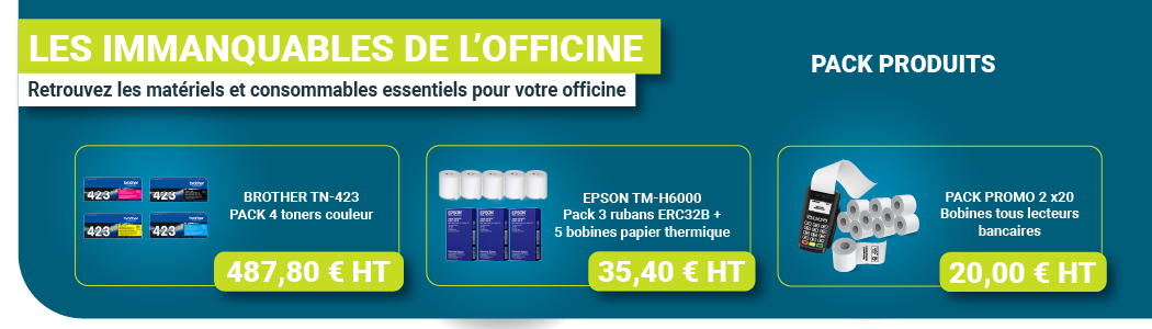 Les Immanquables de l'Officine : packs de consommables à prix imbattables !