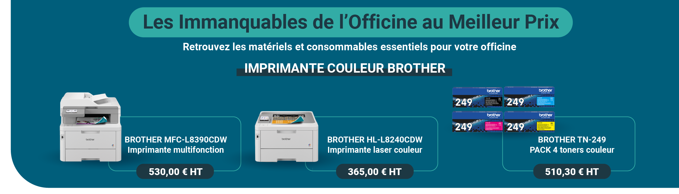 Du 1er Juillet au 31 Aout, retrouvez les Immanquables de l'Officine sur Docashop : les Imprimantes couleur