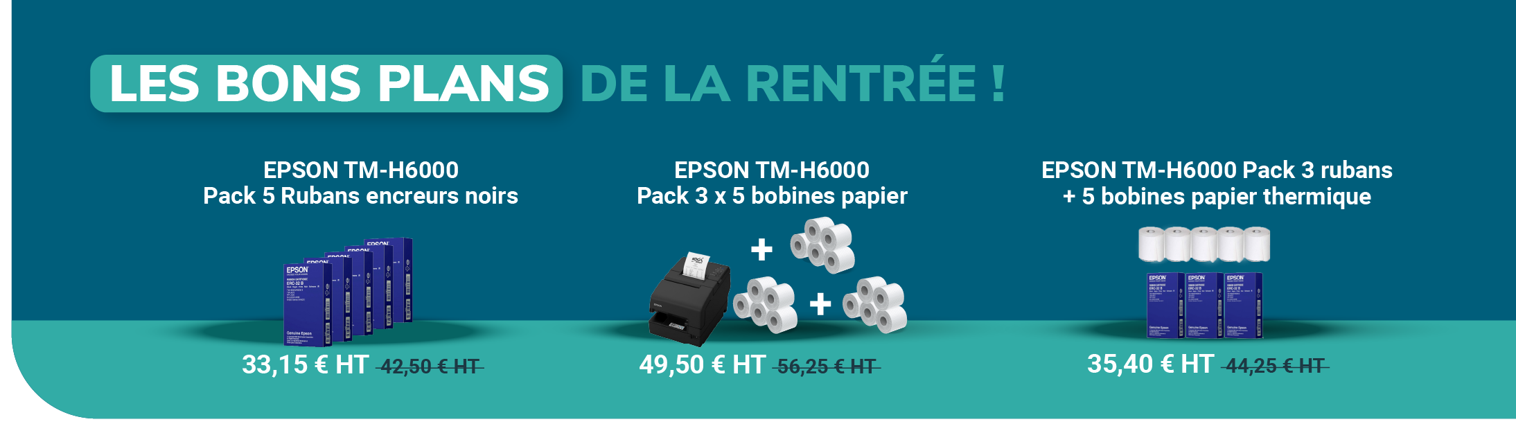 <p>Du 1er au 30 Septembre, avec les Bons Plans de la Rentrée Docashop, profitez des Packs produits pour Imprimante EPSON TM-H6000 à supers prix !</p>