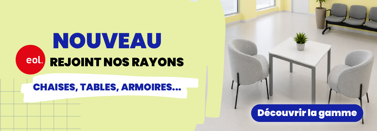 <p>NOUVEAU, Docashop lance sa gamme Mobilier et vous présente une sélection de produits de la marque EOL</p>