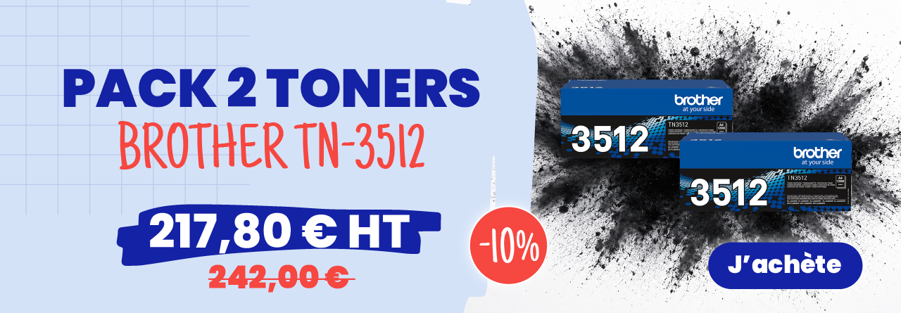 <p>Profitez de 10% de remise sur le TN-3512 avec le pack 2 toners BROTHER</p>