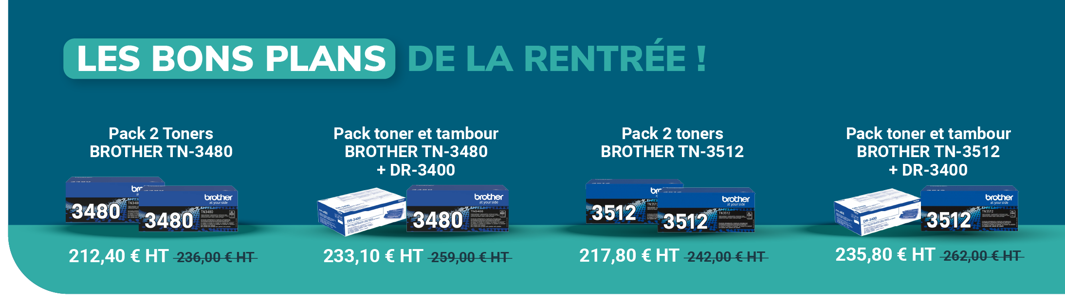 <p>Du 1er au 30 Septembre, avec les Bons Plans de la Rentrée Docashop, profitez des Packs produits pour Imprimantes BROTHER monochromes à supers prix !</p>